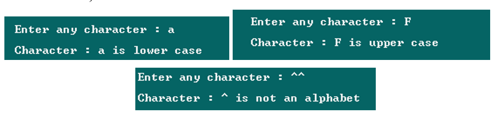 is lower or uppercase letter checking in C++,how to check if a character is lowercase or uppercase in C++.